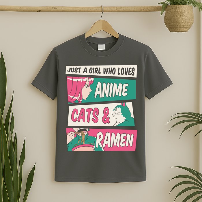 Just A Girl Who Loves Anime Cats And Ramen T-Shirt