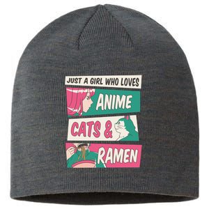 Just A Girl Who Loves Anime Cats And Ramen Sustainable Beanie