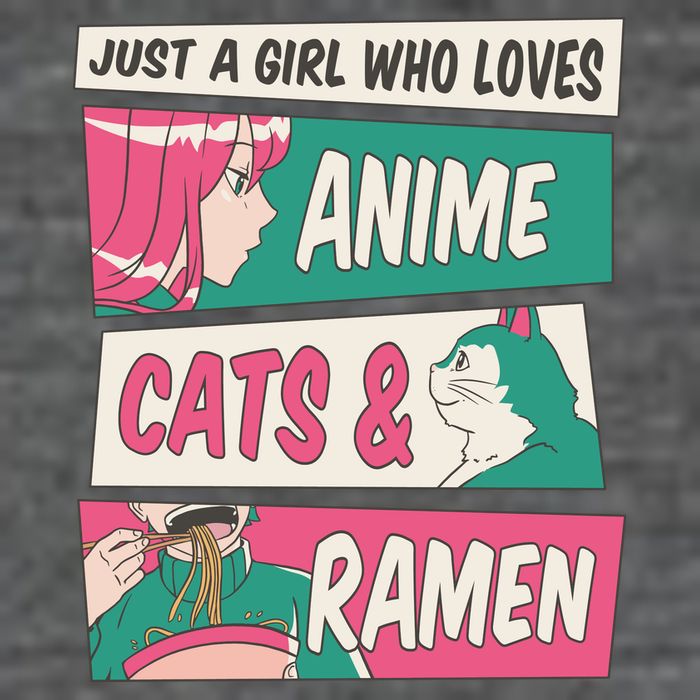 Just A Girl Who Loves Anime Cats And Ramen Premium T-Shirt