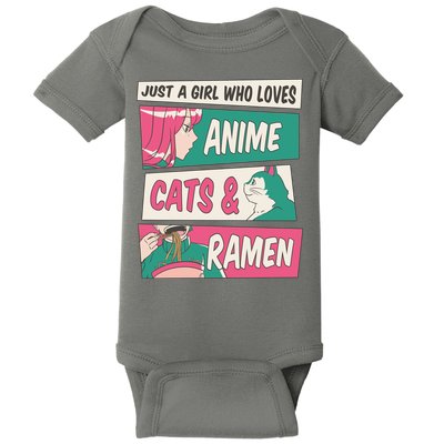 Just A Girl Who Loves Anime Cats And Ramen Baby Bodysuit