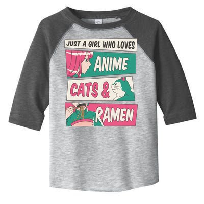 Just A Girl Who Loves Anime Cats And Ramen Toddler Fine Jersey T-Shirt
