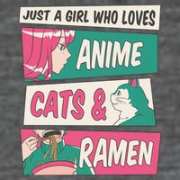 Just A Girl Who Loves Anime Cats And Ramen Toddler Fine Jersey T-Shirt