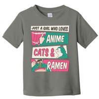 Just A Girl Who Loves Anime Cats And Ramen Toddler T-Shirt