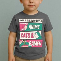Just A Girl Who Loves Anime Cats And Ramen Toddler T-Shirt