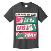 Just A Girl Who Loves Anime Cats And Ramen Kids T-Shirt