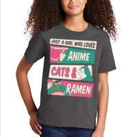 Just A Girl Who Loves Anime Cats And Ramen Kids T-Shirt