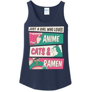 Just A Girl Who Loves Anime Cats And Ramen Ladies Essential Tank