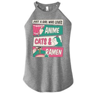 Just A Girl Who Loves Anime Cats And Ramen Women's Perfect Tri Rocker Tank