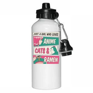 Just A Girl Who Loves Anime Cats And Ramen Aluminum Water Bottle