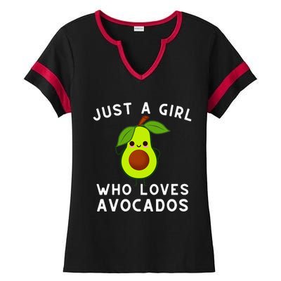 Just A Girl Who Loves Avocados Avocado & Guacamole Ladies Halftime Notch Neck Tee