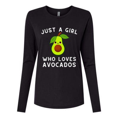 Just A Girl Who Loves Avocados Avocado & Guacamole Womens Cotton Relaxed Long Sleeve T-Shirt