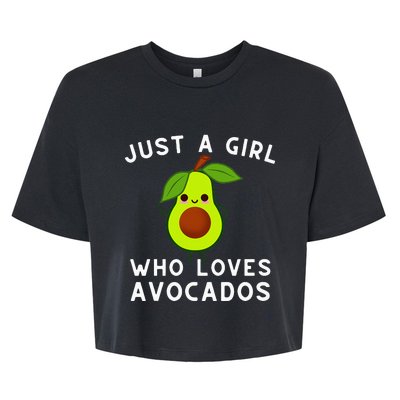 Just A Girl Who Loves Avocados Avocado & Guacamole Bella+Canvas Jersey Crop Tee