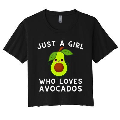 Just A Girl Who Loves Avocados Avocado & Guacamole Women's Crop Top Tee