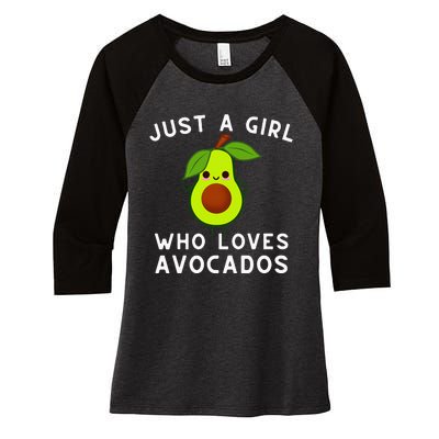 Just A Girl Who Loves Avocados Avocado & Guacamole Women's Tri-Blend 3/4-Sleeve Raglan Shirt