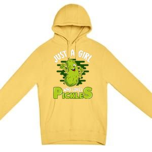 Just A Girl Who Loves Pickles Cucumber Wo Gift Premium Pullover Hoodie