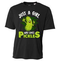 Just A Girl Who Loves Pickles Cucumber Wo Gift Cooling Performance Crew T-Shirt