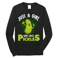 Just A Girl Who Loves Pickles Cucumber Wo Gift Long Sleeve Shirt