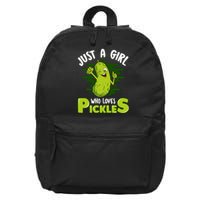 Just A Girl Who Loves Pickles Cucumber Wo Gift 16 in Basic Backpack