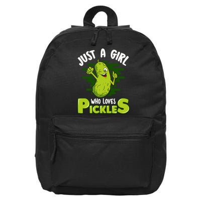 Just A Girl Who Loves Pickles Cucumber Wo Gift 16 in Basic Backpack