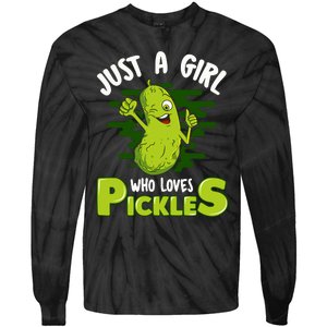 Just A Girl Who Loves Pickles Cucumber Wo Gift Tie-Dye Long Sleeve Shirt