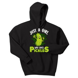 Just A Girl Who Loves Pickles Cucumber Wo Gift Kids Hoodie