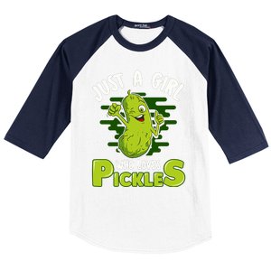 Just A Girl Who Loves Pickles Cucumber Wo Gift Baseball Sleeve Shirt