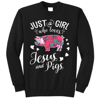 Just A Girl Who Loves Jesus And Pigs Farmer Lover Sweatshirt