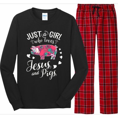 Just A Girl Who Loves Jesus And Pigs Farmer Lover Long Sleeve Pajama Set