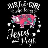 Just A Girl Who Loves Jesus And Pigs Farmer Lover 16 in Basic Backpack