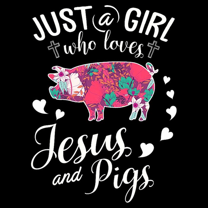 Just A Girl Who Loves Jesus And Pigs Farmer Lover 16 in Basic Backpack
