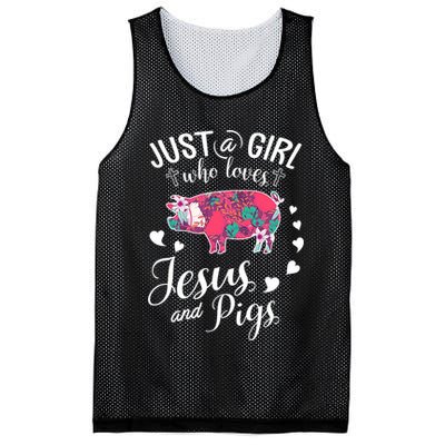 Just A Girl Who Loves Jesus And Pigs Farmer Lover Mesh Reversible Basketball Jersey Tank