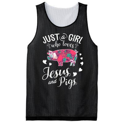 Just A Girl Who Loves Jesus And Pigs Farmer Lover Mesh Reversible Basketball Jersey Tank