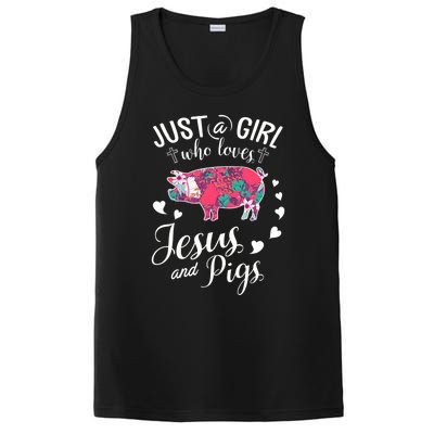 Just A Girl Who Loves Jesus And Pigs Farmer Lover PosiCharge Competitor Tank