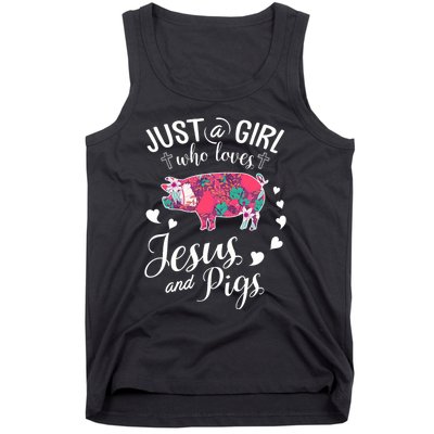 Just A Girl Who Loves Jesus And Pigs Farmer Lover Tank Top