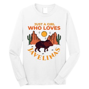 Just A Girl Who Loves Javelinas Desert Animal Lover Long Sleeve Shirt