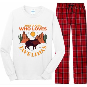 Just A Girl Who Loves Javelinas Desert Animal Lover Long Sleeve Pajama Set