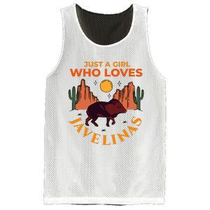 Just A Girl Who Loves Javelinas Desert Animal Lover Mesh Reversible Basketball Jersey Tank