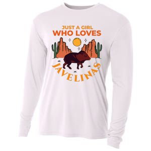 Just A Girl Who Loves Javelinas Desert Animal Lover Cooling Performance Long Sleeve Crew