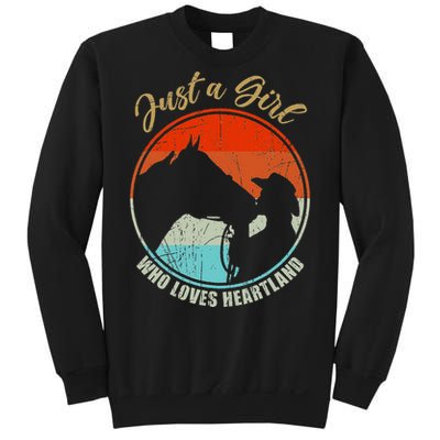 Just A Girl Who Loves Heartland Vintage Cowgirl Fun Sweatshirt