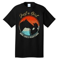 Just A Girl Who Loves Heartland Vintage Cowgirl Fun Tall T-Shirt