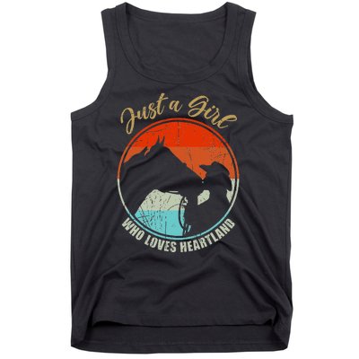 Just A Girl Who Loves Heartland Vintage Cowgirl Fun Tank Top