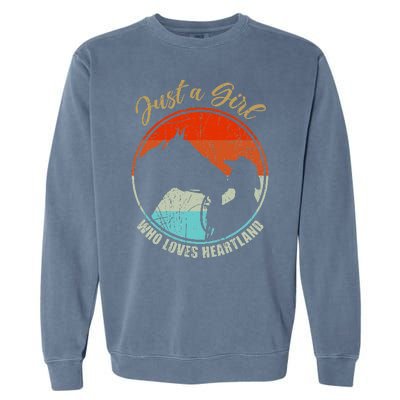 Just A Girl Who Loves Heartland Vintage Cowgirl Fun Garment-Dyed Sweatshirt