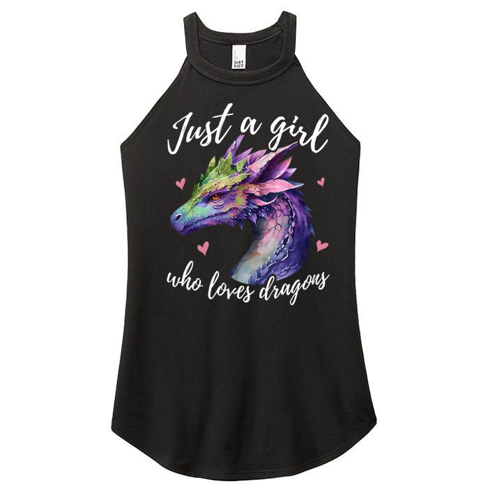 Just A Girl Who Loves Dragons Cute Watercolor Women’s Perfect Tri Rocker Tank