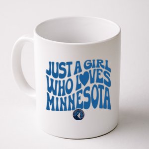 Just A Girl Who Loves Minnesota Blue Wavy Logo Coffee Mug