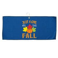 Just A Girl Who Loves Fall Large Microfiber Waffle Golf Towel