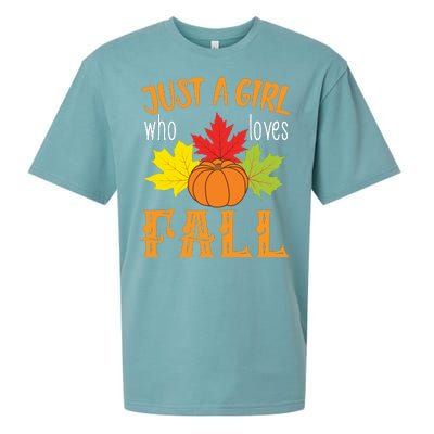 Just A Girl Who Loves Fall Sueded Cloud Jersey T-Shirt