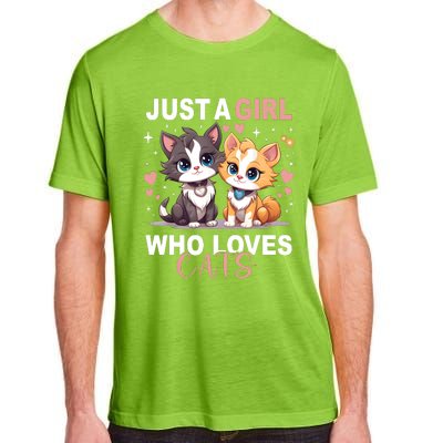 Just A Girl Who Loves Cats Cute Cat Lover Adult ChromaSoft Performance T-Shirt