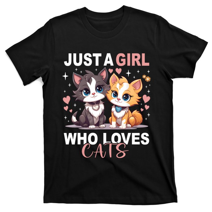 Just A Girl Who Loves Cats Cute Cat Lover T-Shirt