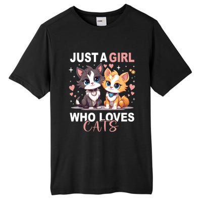 Just A Girl Who Loves Cats Cute Cat Lover Tall Fusion ChromaSoft Performance T-Shirt