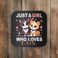 Just A Girl Who Loves Cats Cute Cat Lover Coaster